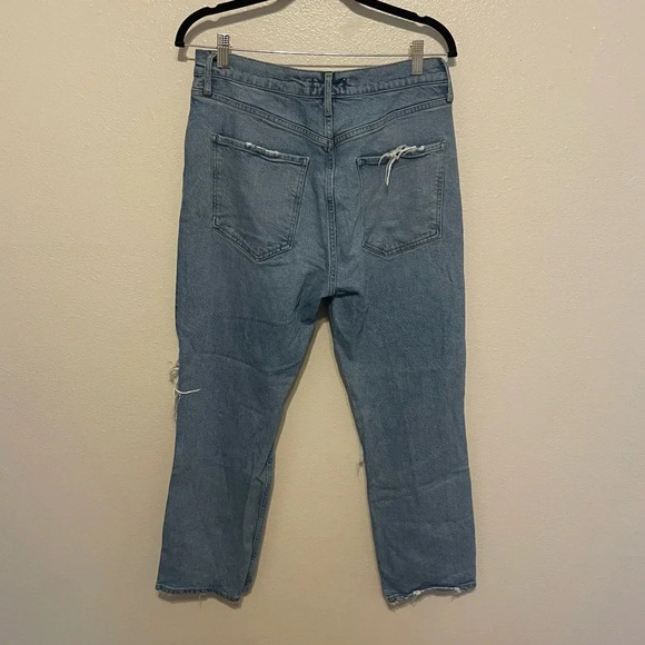 AGOLDE Riley Distressed Jeans Light Wash Denim Size 30 Button Fly - Picture 4 of 8